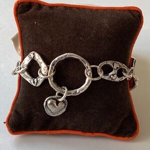 Island Cowgirl Wishing Heart Silver Heart Charm Chain Bracelet